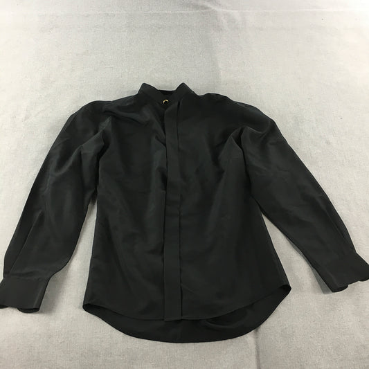 Maurio Mens Dress Shirt Size S Black Long Sleeve Button-Up