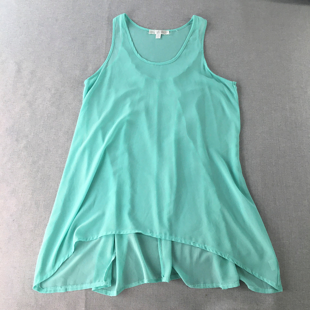 Bluebijou Womens Tank Dress Size 8 Light Blue Mini Sleeveless