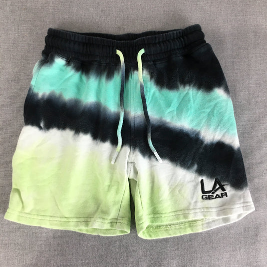 LA Gear Kids Boys Shorts Size 8 Blue Green Embroidered Logo Drawstring Pockets