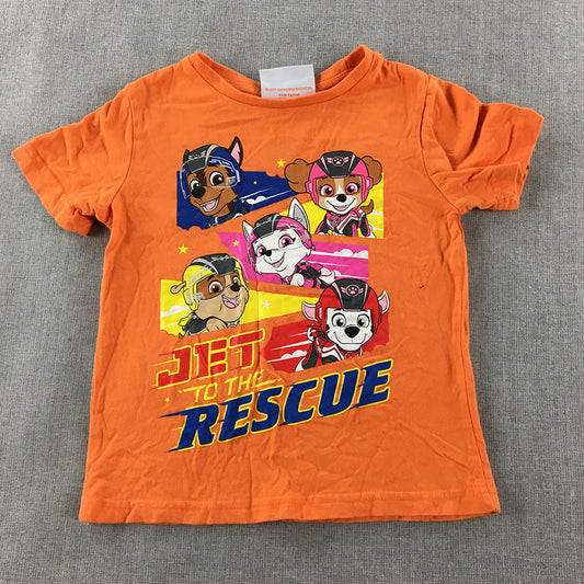 Paw Patrol Kids T-Shirt Size 2 Years Toddler Orange Jet To The Rescue