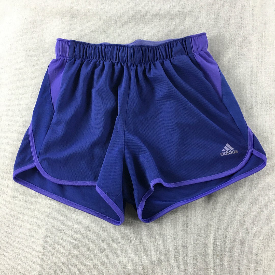 Adidas Womens Shorts Size XS Purple Climalite Elastic Waist Logo