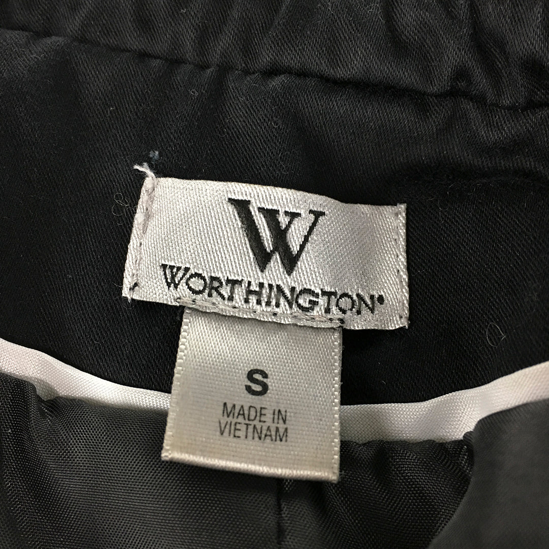 Worthington Womens Blazer Jacket Size S Black Open-Front Coat