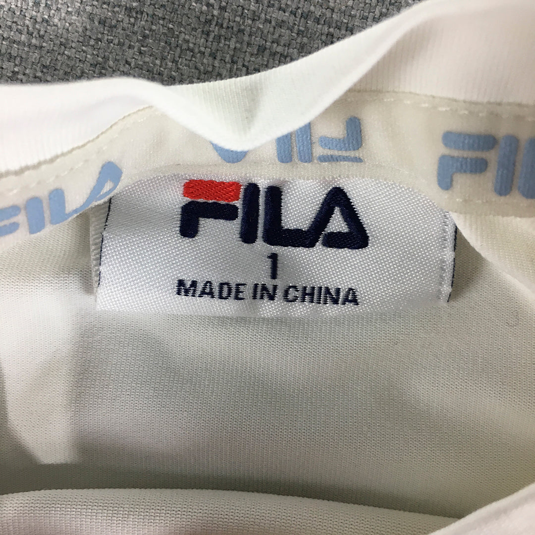 FILA Baby Girls T-Shirt Size 1 White Embroidered Logo Short Sleeve Top