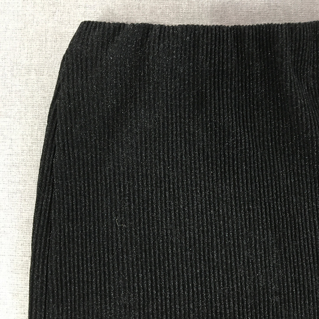 Valleygirl Womens Midi Skirt Size 8 Black Stretch Knit Straight