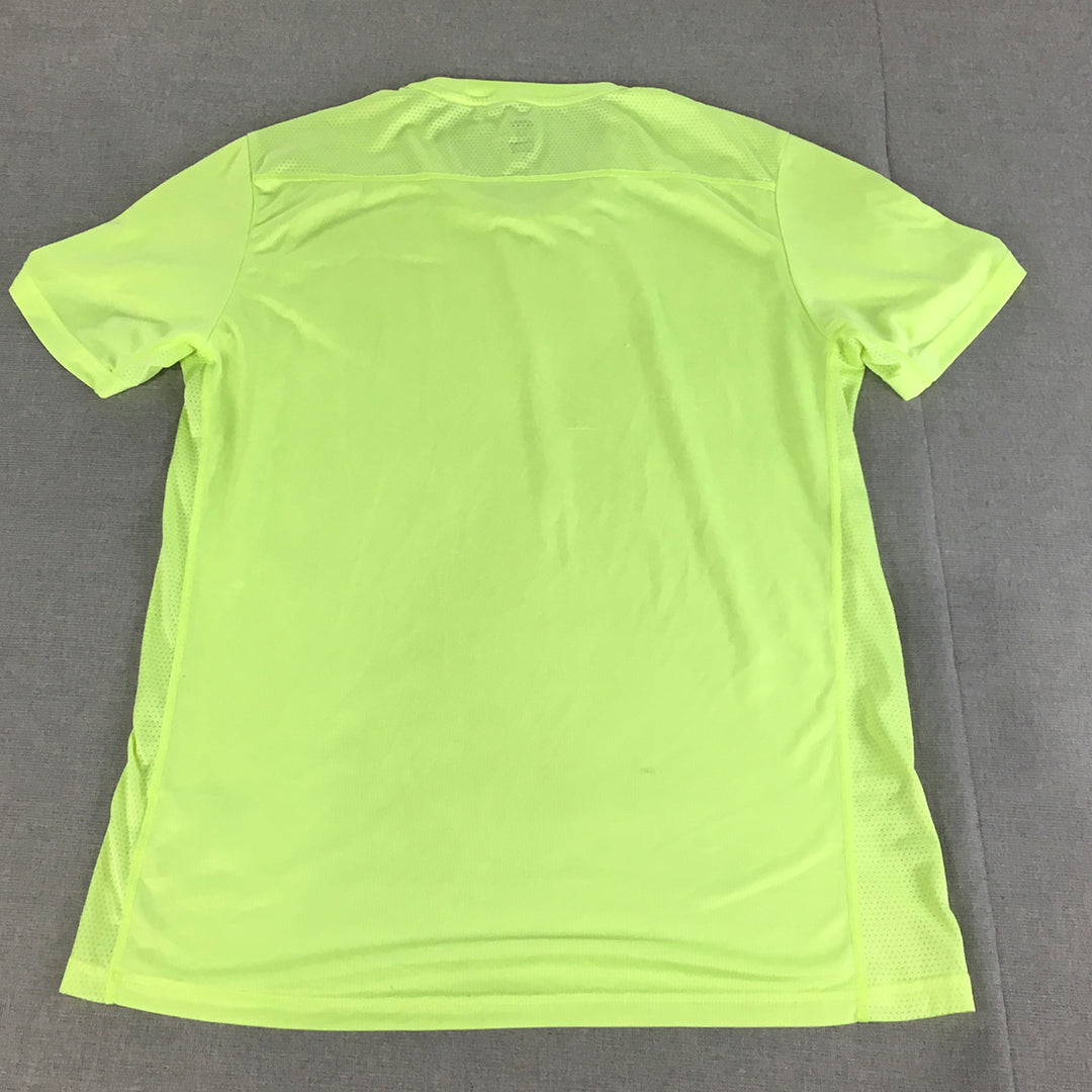 Adidas Running Womens T Shirt Size M Green Hi Vis Climacool Short Sleeve Top