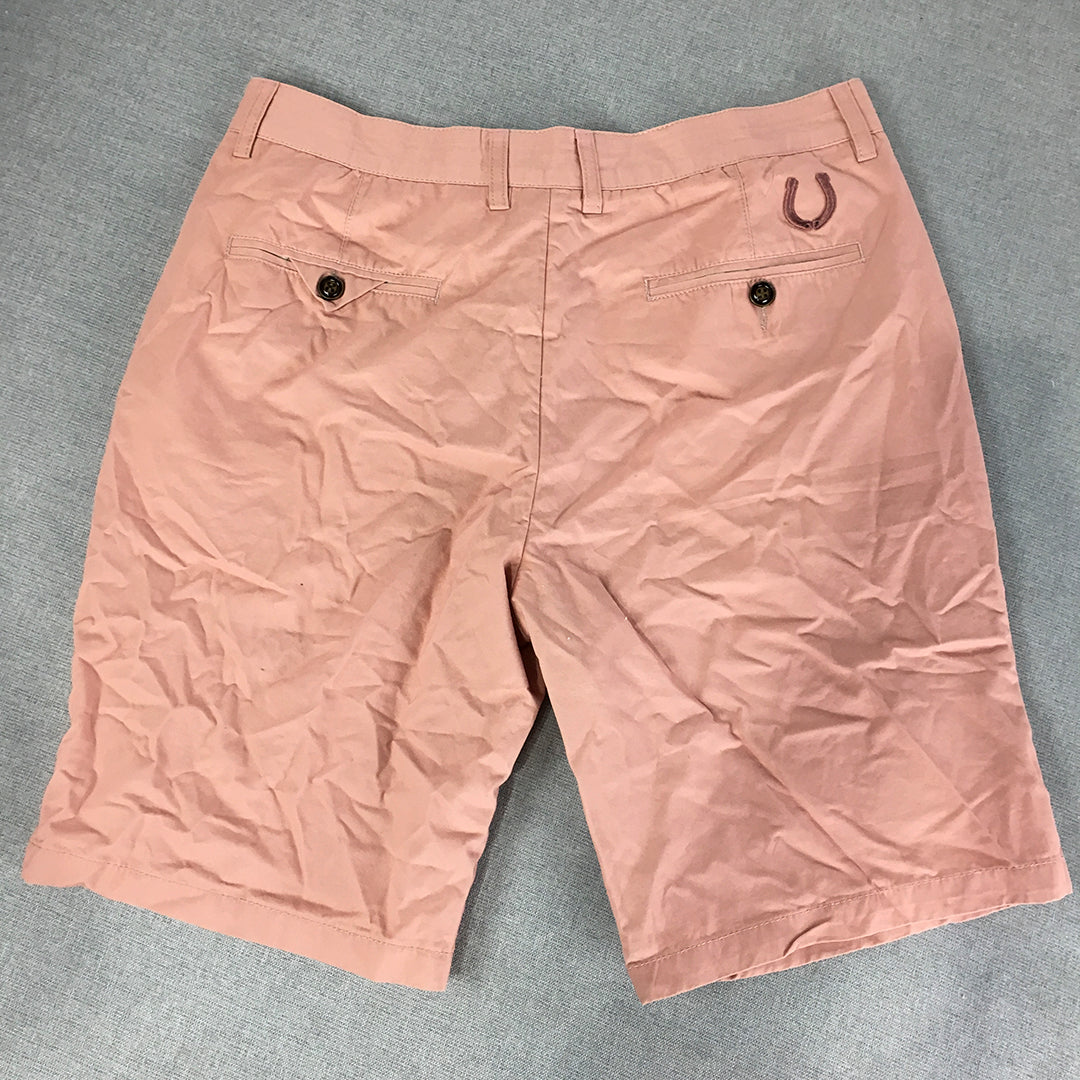 NEW Gallop Mens Chino Shorts Size 32 Pink Pockets Casual