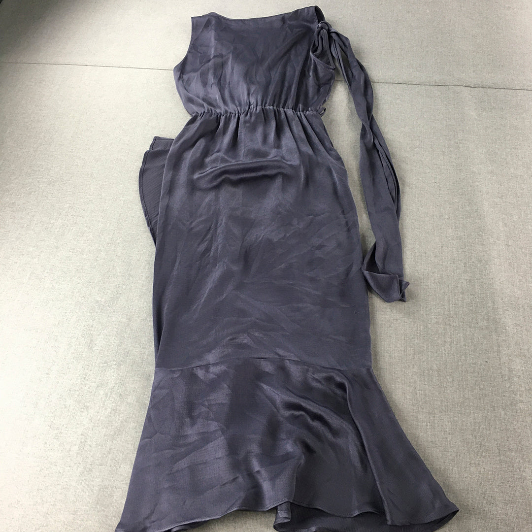 Sheike Womens Evening Gown Size 10 Purple Satin Full Length Sleeveless Dress