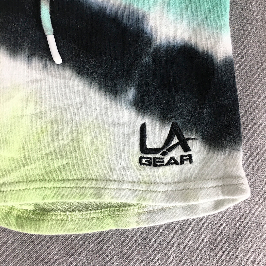 LA Gear Kids Boys Shorts Size 8 Blue Green Embroidered Logo Drawstring Pockets