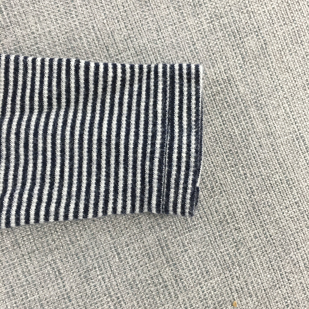 Seed Heritage Baby Shirt Size 00 (3 - 6 Months) Blue White Striped Long Sleeve