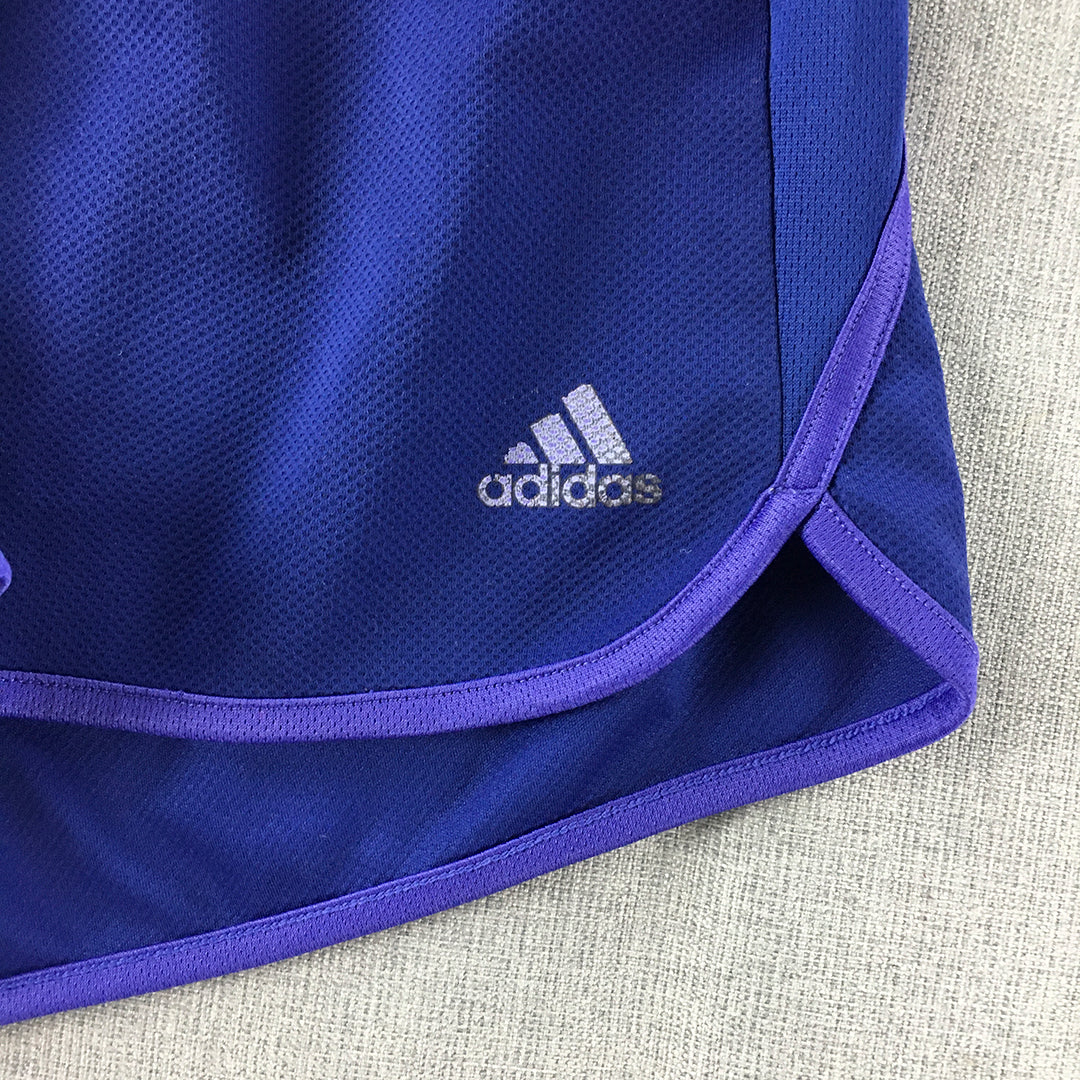 Adidas Womens Shorts Size XS Purple Climalite Elastic Waist Logo