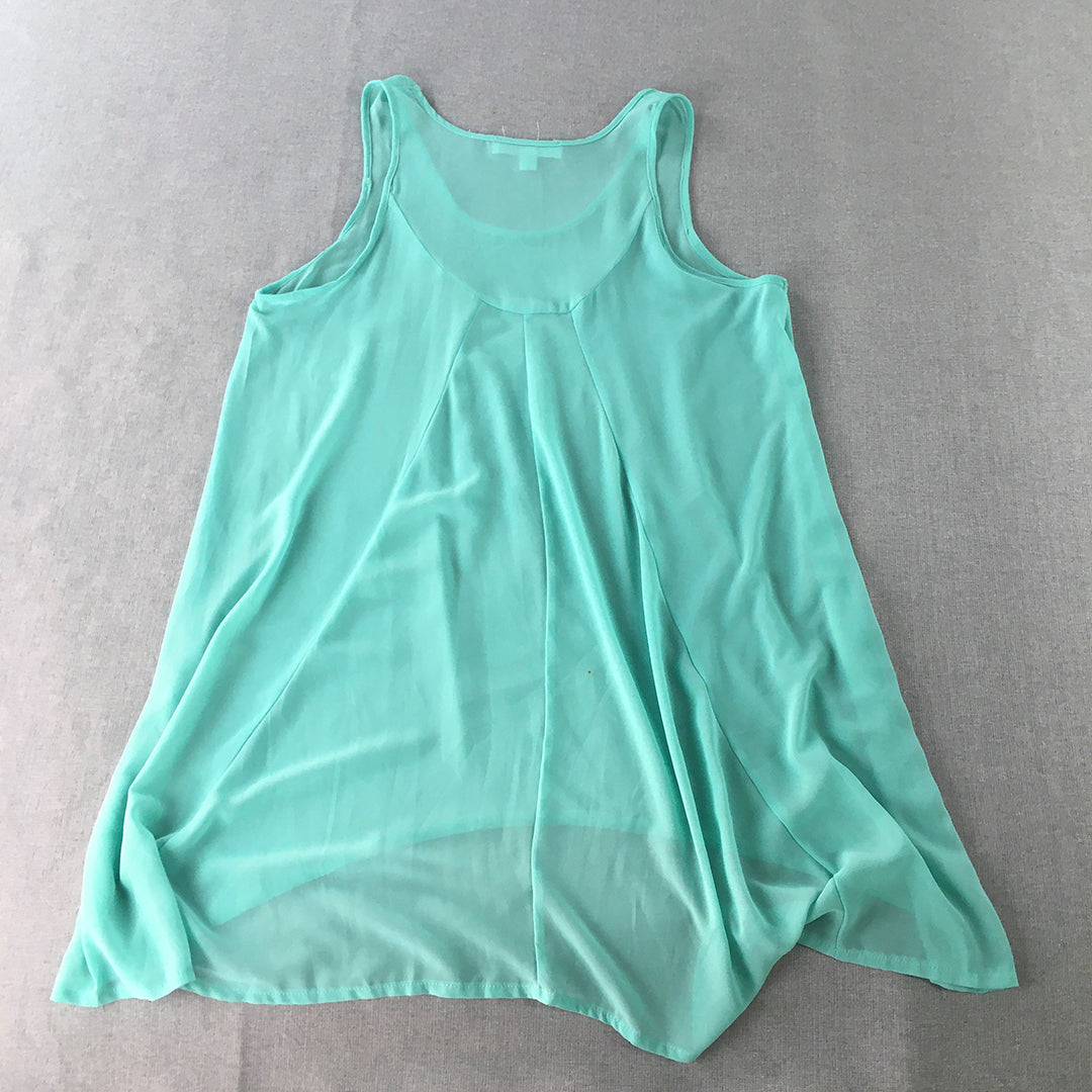 Bluebijou Womens Tank Dress Size 8 Light Blue Mini Sleeveless