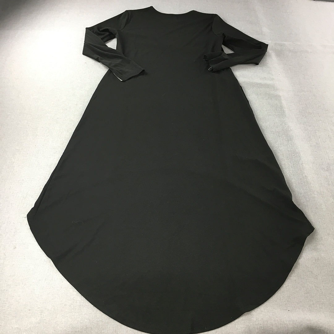 Glitzy Girl Womens A-Line Dress Size 12 Black Knee Length Asymetrical Hem