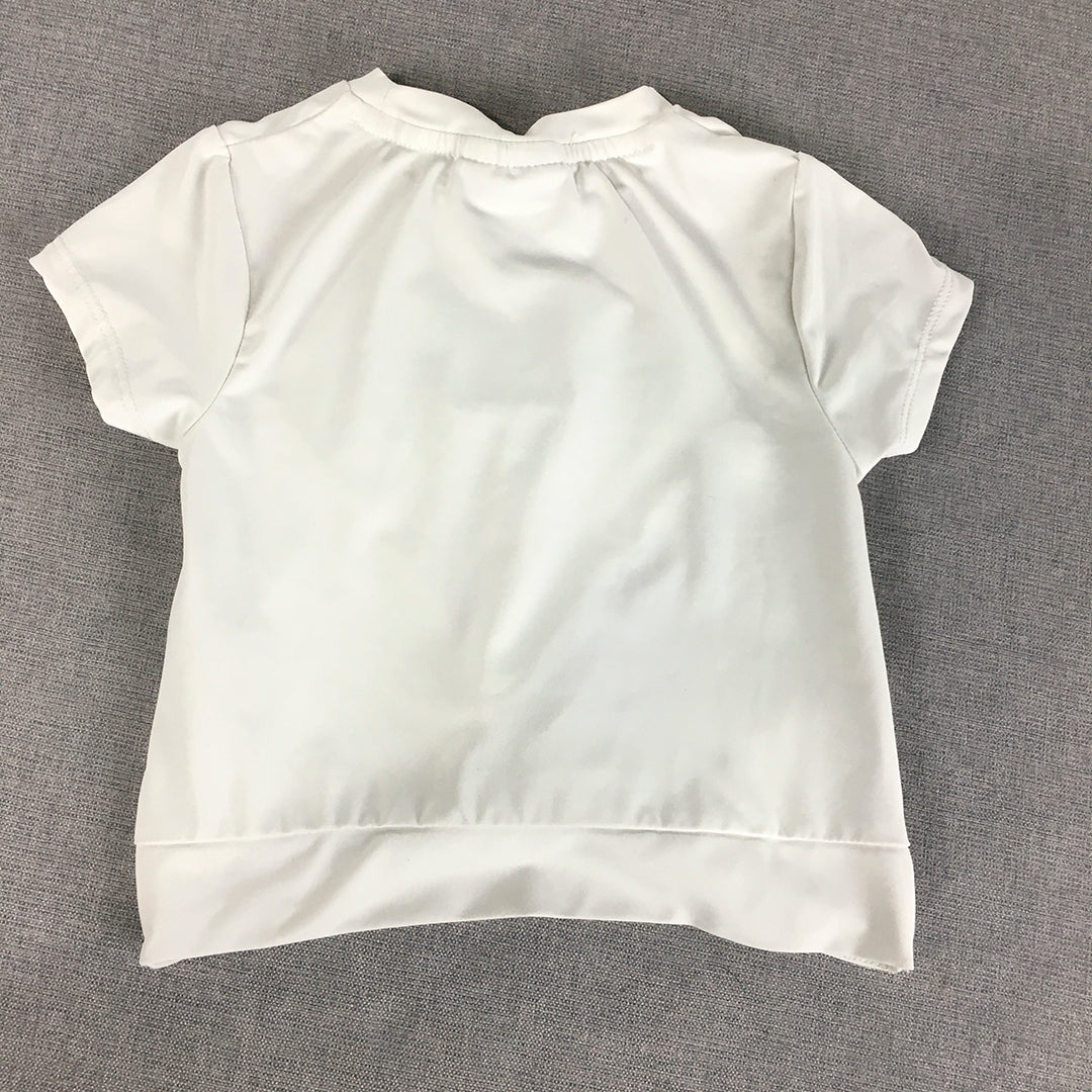 FILA Baby Girls T-Shirt Size 1 White Embroidered Logo Short Sleeve Top