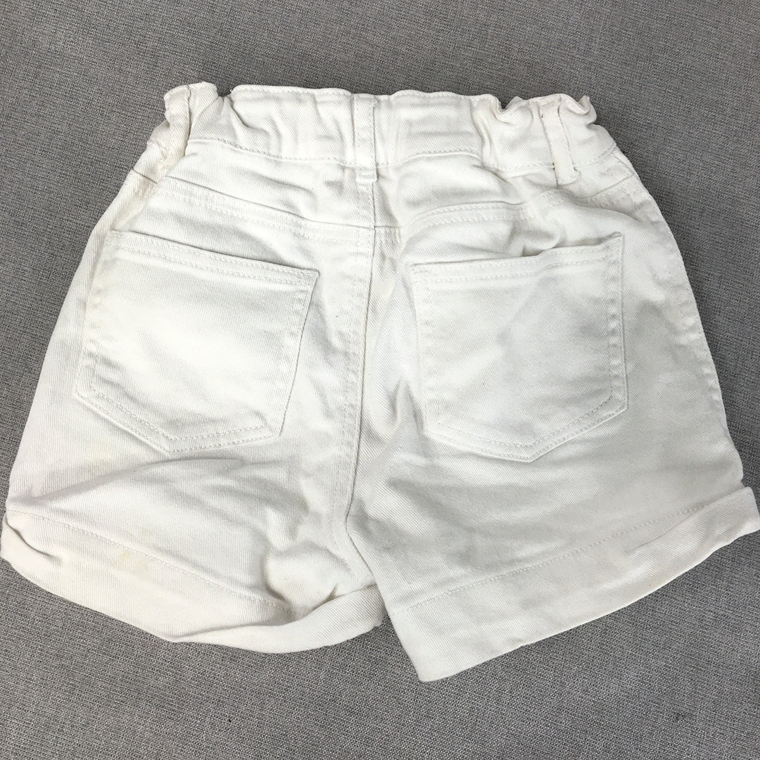 Miss Understood Kids Girls Denim Shorts Size 10 White Bermuda