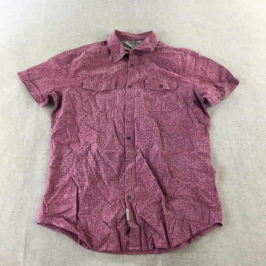 Calvin Klein Jeans Mens Shirt Size S Purple Floral Short Sleeve Button-Up