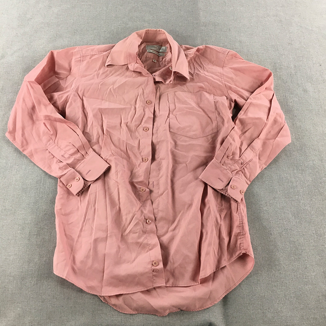 Vintage Pierre Cardin Mens Shirt Size M Pink Long Sleeve Button-Up