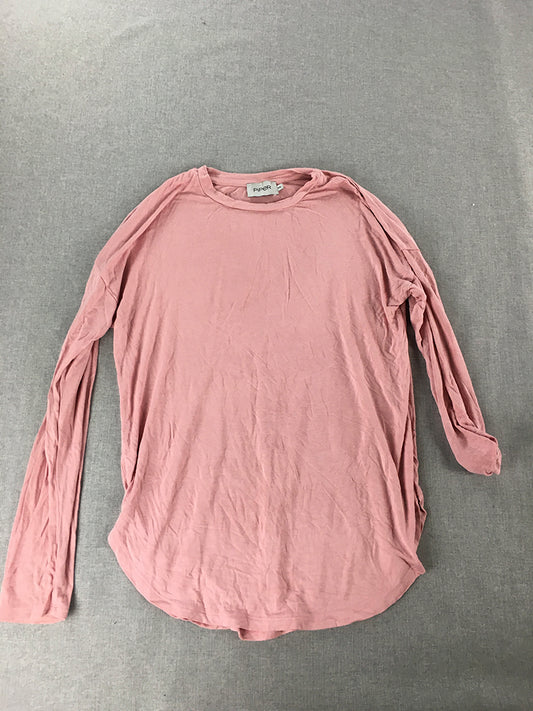 Piper Womens Knit Top Size XS Pink Long Sleeve Pullover Shirt