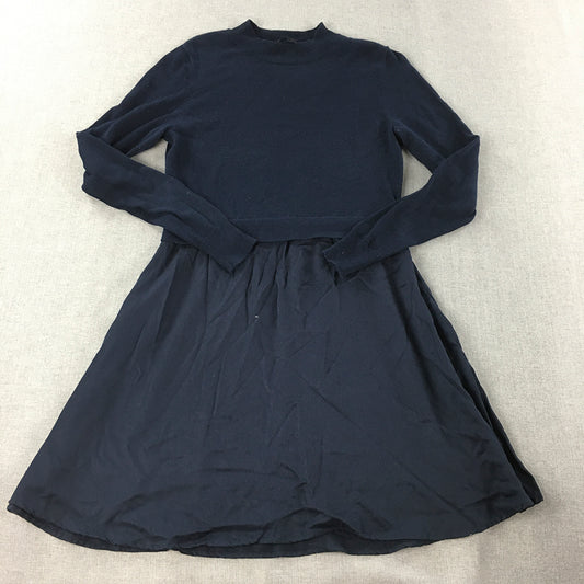 French Connection Womens Sweater Dress Size 6 Navy Blue A-Line Mini