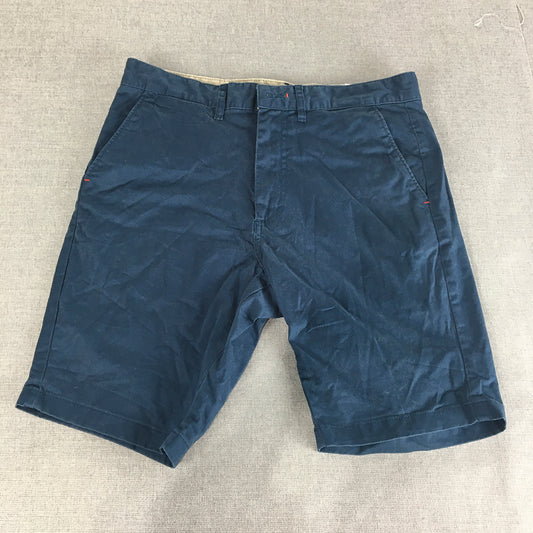 T-Base Mens Chino Shorts Size 30 Blue Pockets Casual Walking