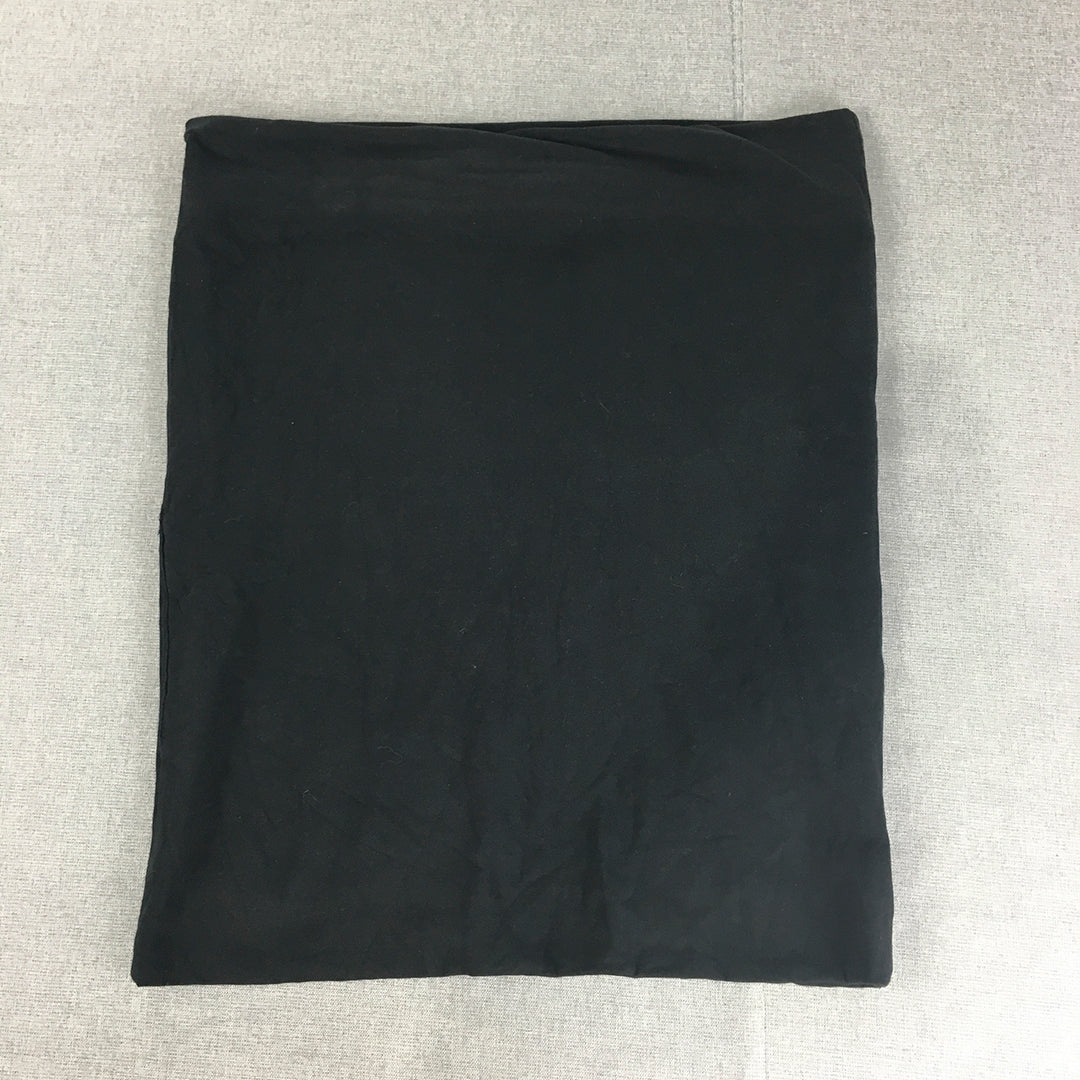 H&M Womens Knit Mini Skirt Size L Black Straight Stretch Fabric