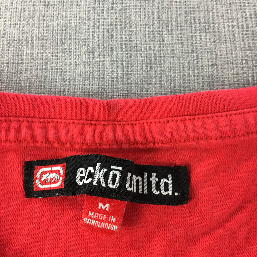 Ecko Unltd. Mens T-Shirt Size M Red Big Logo Crew Neck Short Sleeve