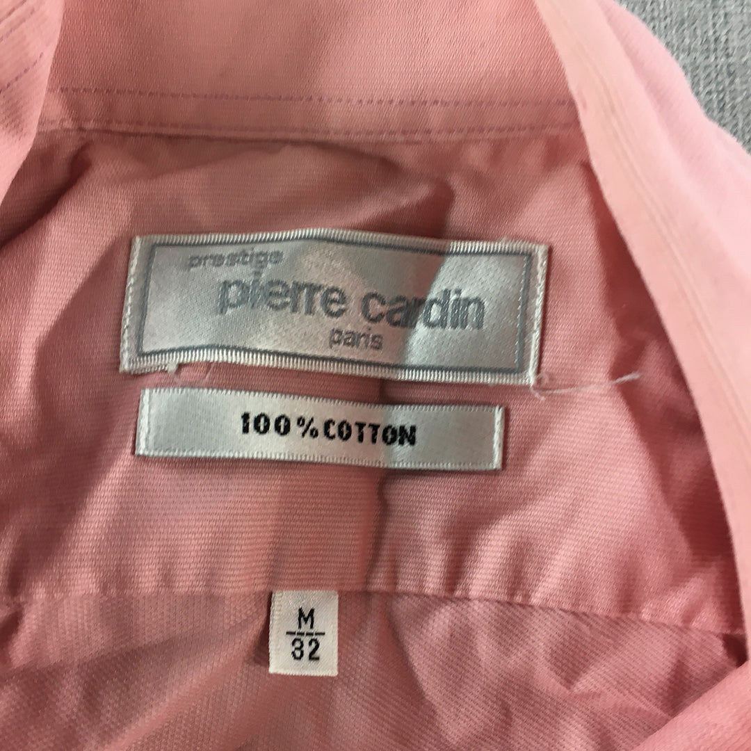 Vintage Pierre Cardin Mens Shirt Size M Pink Long Sleeve Button-Up