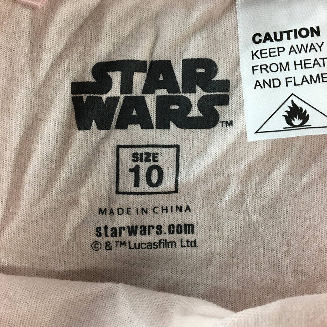 Star Wars The Mandalorian Kids T-Shirt Size 10 Pink Baby Yoda Short Sleeve