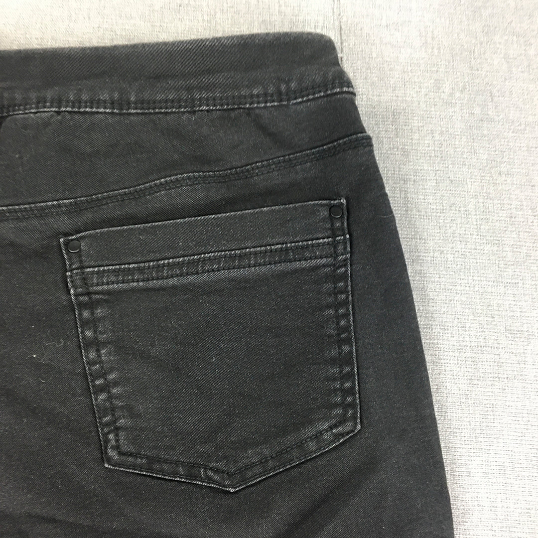 Grae Mens Denim Shorts Size S Black Stretch Dark Wash