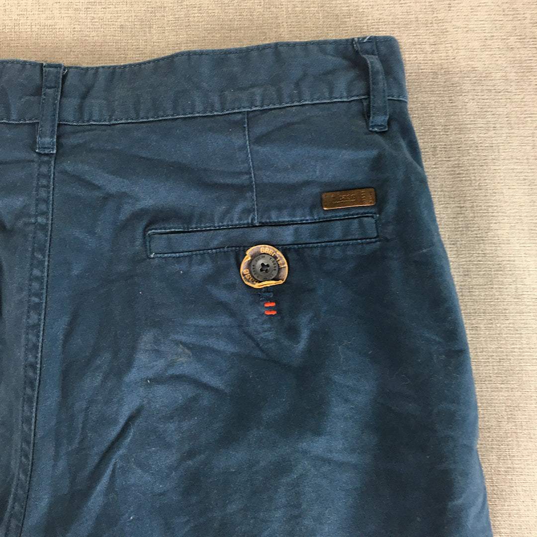 T-Base Mens Chino Shorts Size 30 Blue Pockets Casual Walking