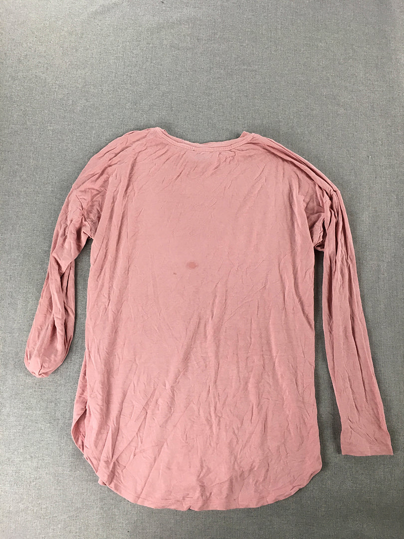 Piper Womens Knit Top Size XS Pink Long Sleeve Pullover Shirt