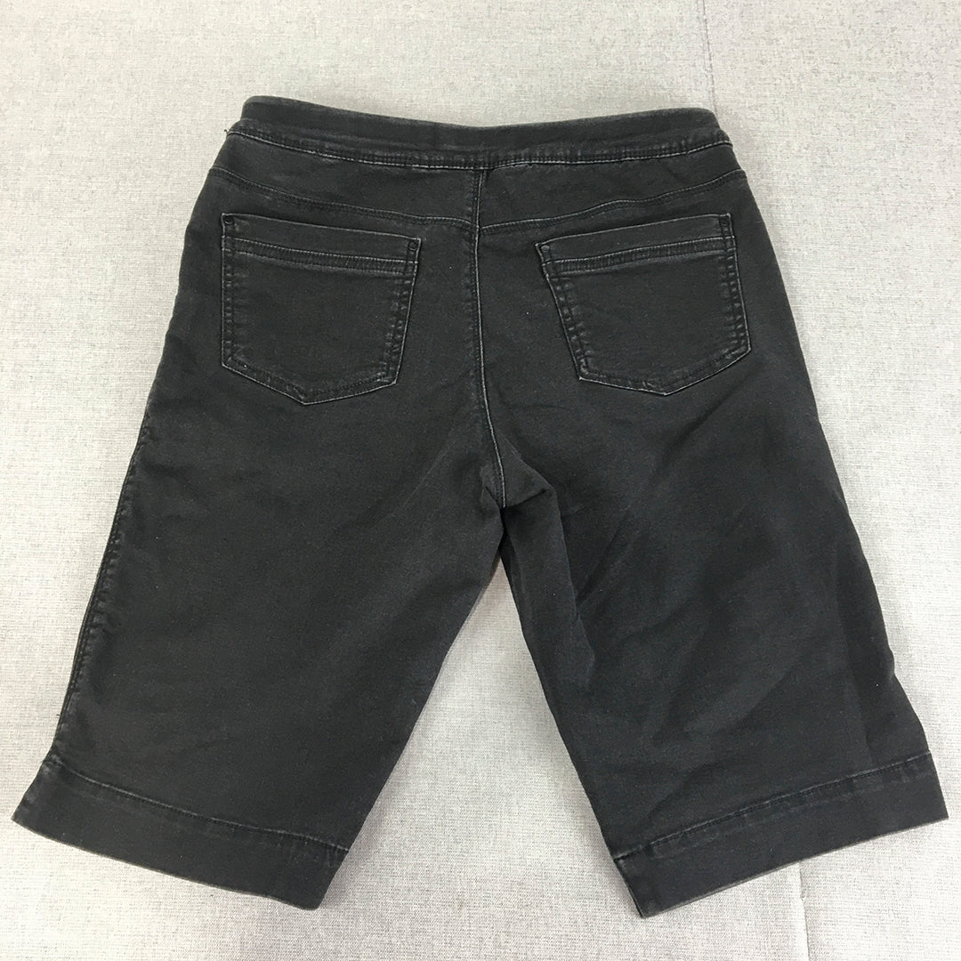 Grae Mens Denim Shorts Size S Black Stretch Dark Wash