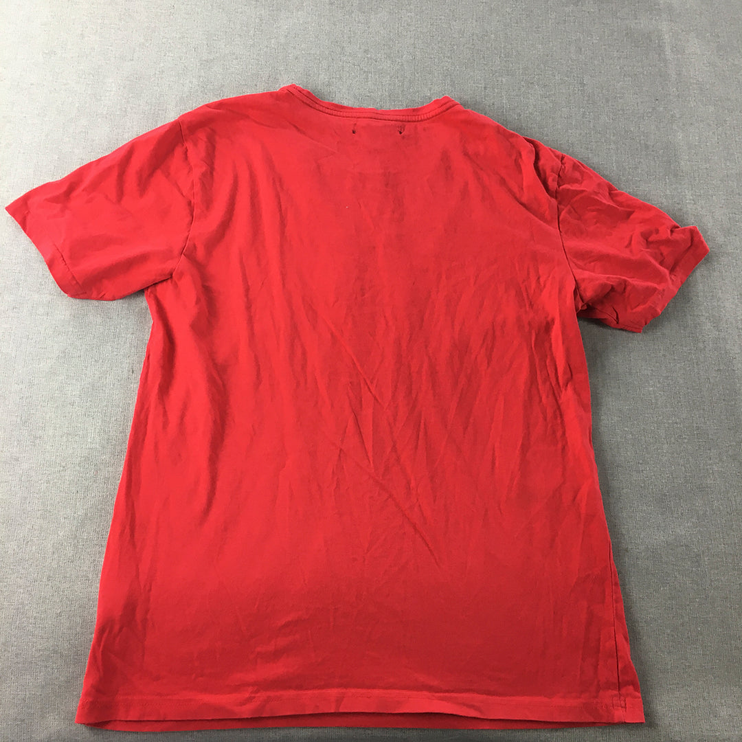 Ecko Unltd. Mens T-Shirt Size M Red Big Logo Crew Neck Short Sleeve