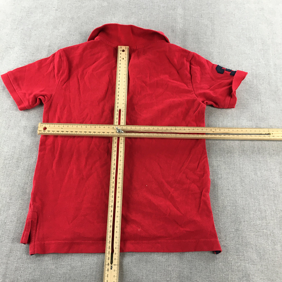 U.S. Polo Assn. Kids Boys Shirt Size 8 Years Red Logo Collared Rugby