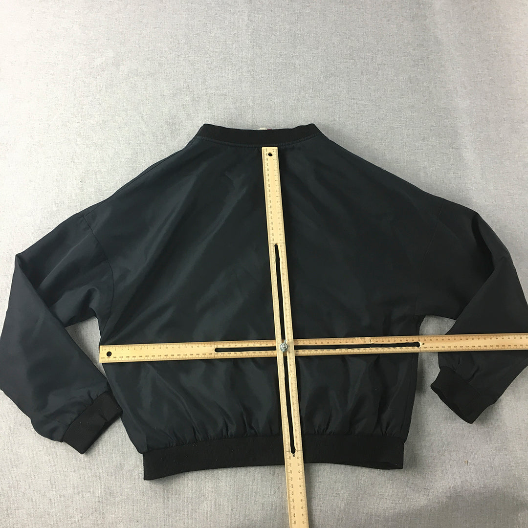 H&M Womens Bomber Jacket Size XS/S Black Zip-Up Pockets Collarless Jacket