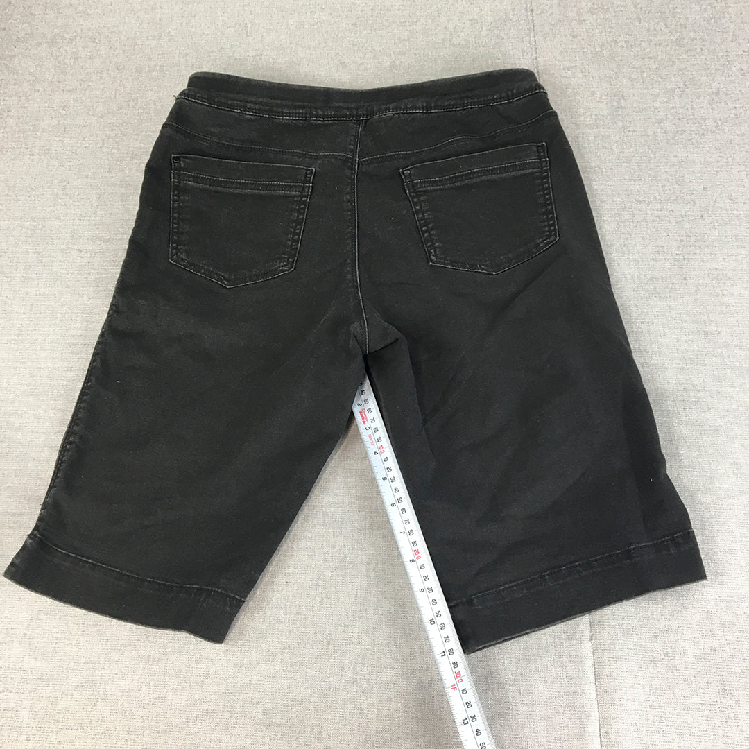 Grae Mens Denim Shorts Size S Black Stretch Dark Wash