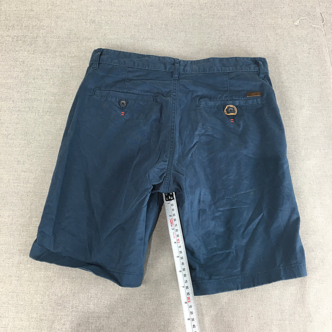 T-Base Mens Chino Shorts Size 30 Blue Pockets Casual Walking