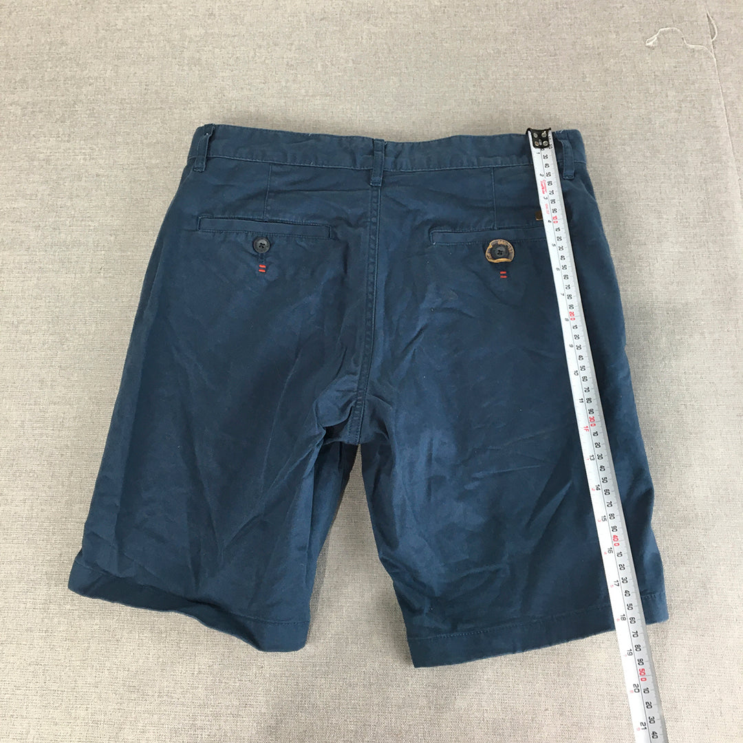 T-Base Mens Chino Shorts Size 30 Blue Pockets Casual Walking