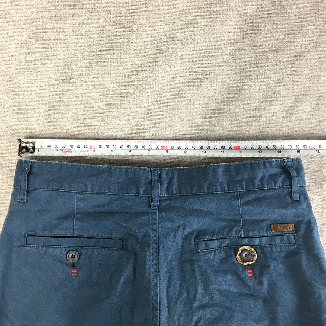 T-Base Mens Chino Shorts Size 30 Blue Pockets Casual Walking