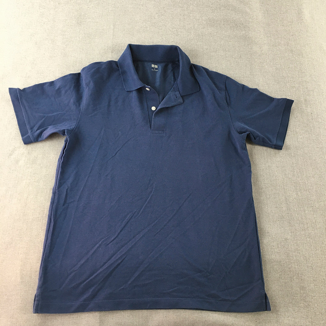 Uniqlo Mens Polo Shirt Size M Blue Short Sleeve Collared Rugby