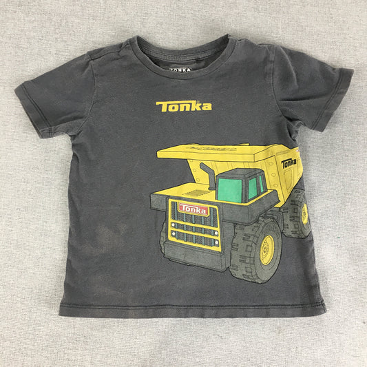 Tonka Trucks Kids Boys T-Shirt Size 4 Grey Short Sleeve Logo Top