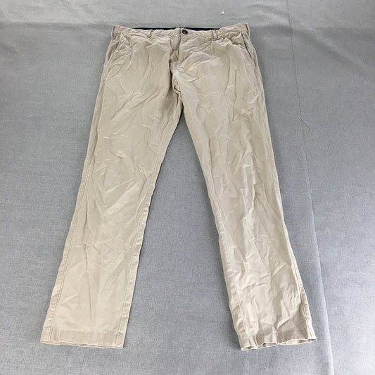 U.S. Polo Assn. Mens Chino Pants Size 38 Cream Beige Straight Leg Elastic Waist