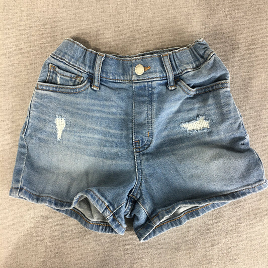 Uniqlo Kids Girls Denim Shorts Size 3 - 4 Years Blue Elastic Waist