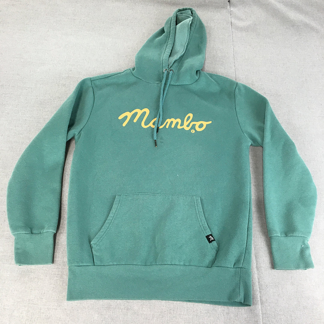 Mambo Mens Hoodie Sweater Size S Blue Pockets Pullover Jumper