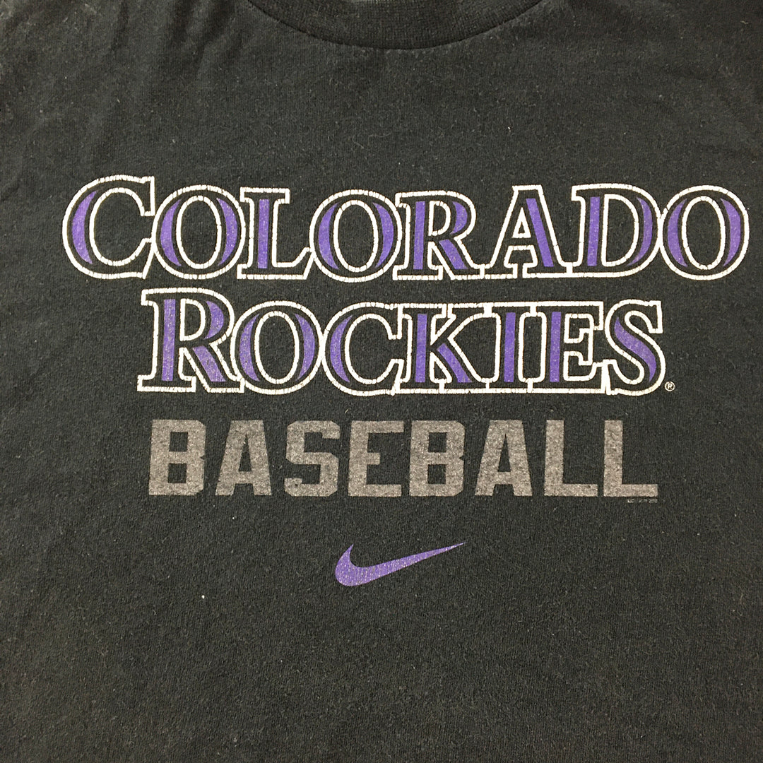 Colorado Rockies Womens Cropped Top Size M Black Nike Short Sleeve T-Shirt