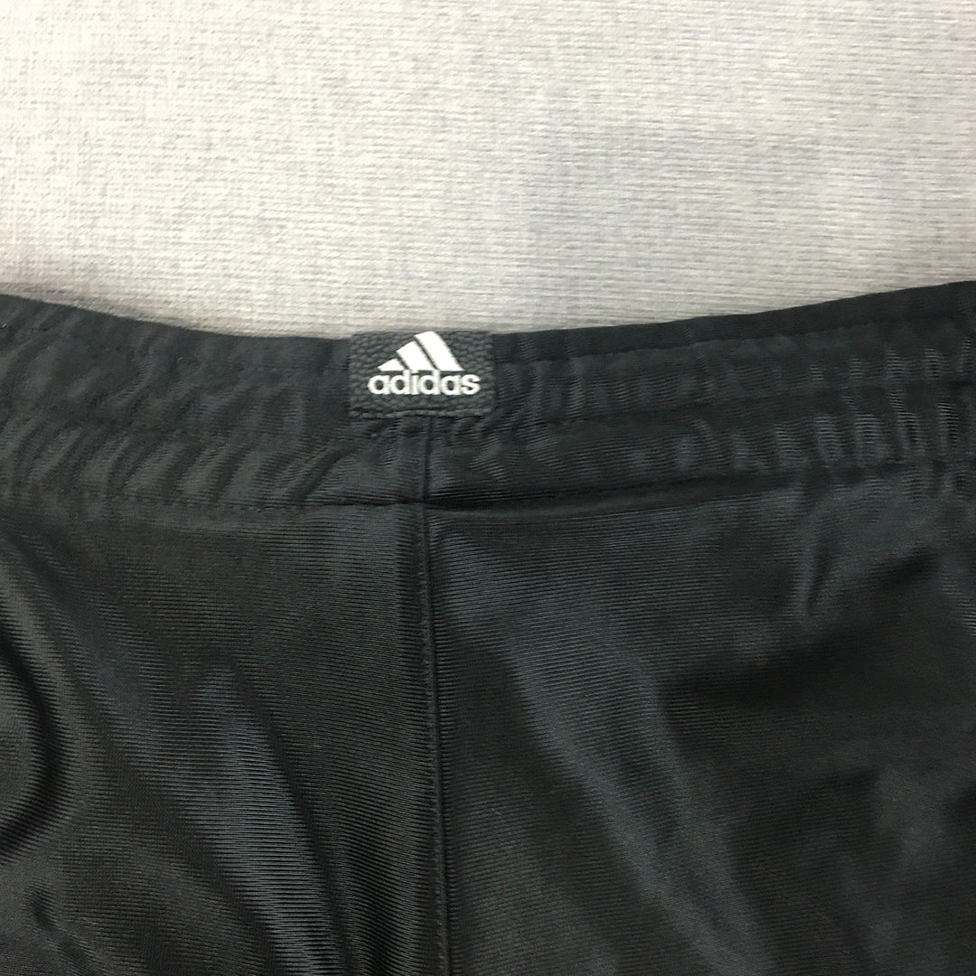 Adidas Mens Basketball Shorts Size XL Black Blue Drawstring Elastic Waist