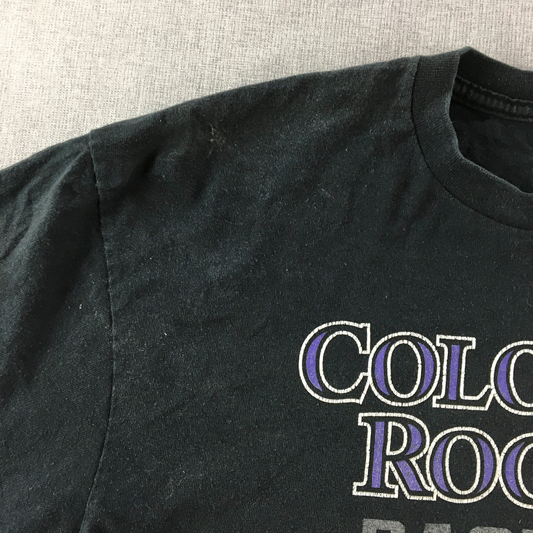 Colorado Rockies Womens Cropped Top Size M Black Nike Short Sleeve T-Shirt