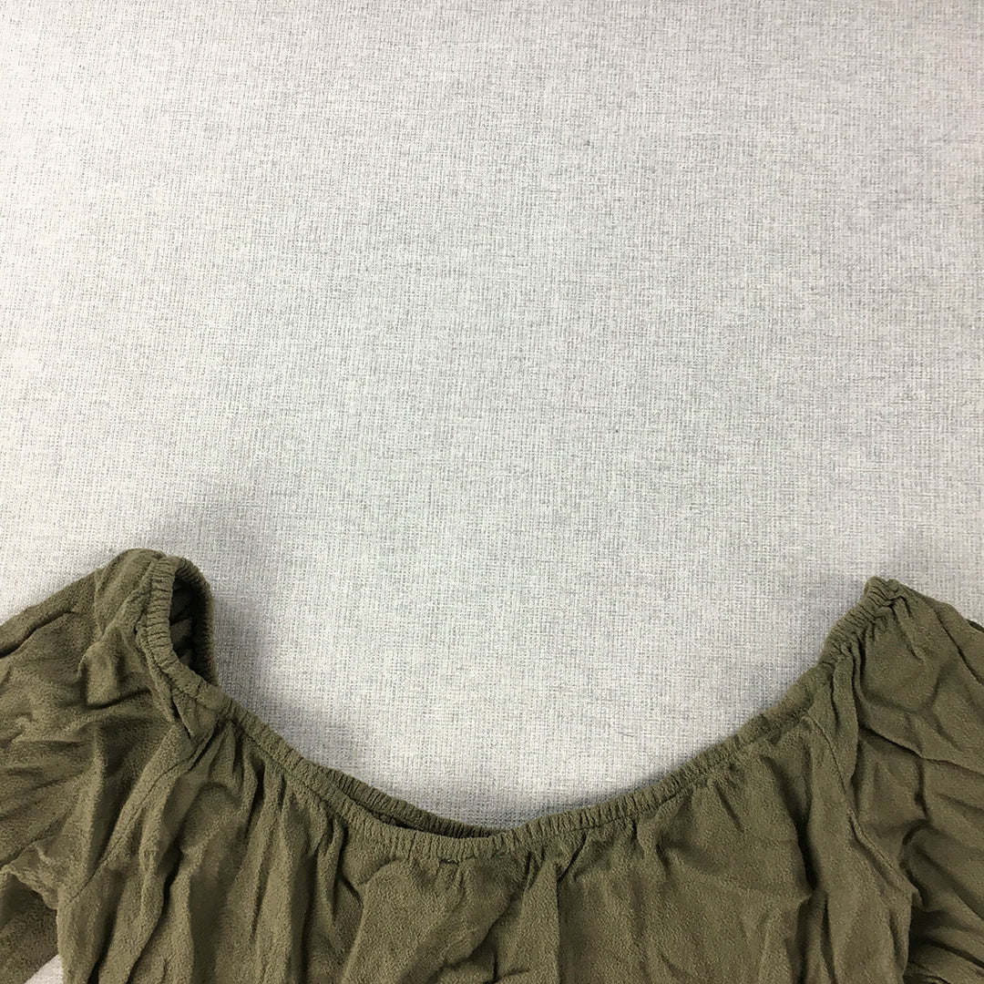 Bardot Womens Mini Dress Size 8 AU Khaki Green A-Line