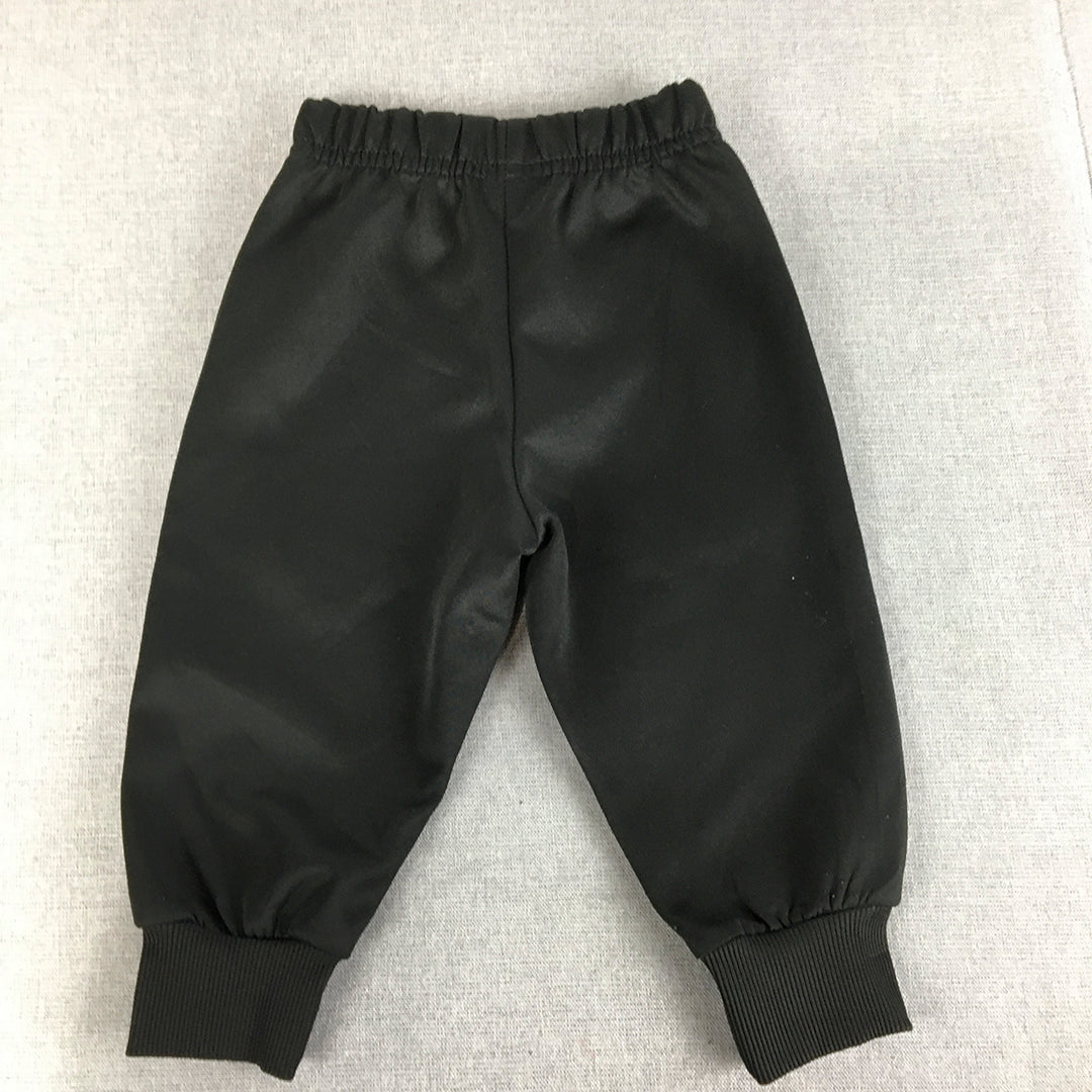 Adidas Kids Boys Tracksuit Pants Size 2 Toddler Baby Black Trefoil Logo Jogger