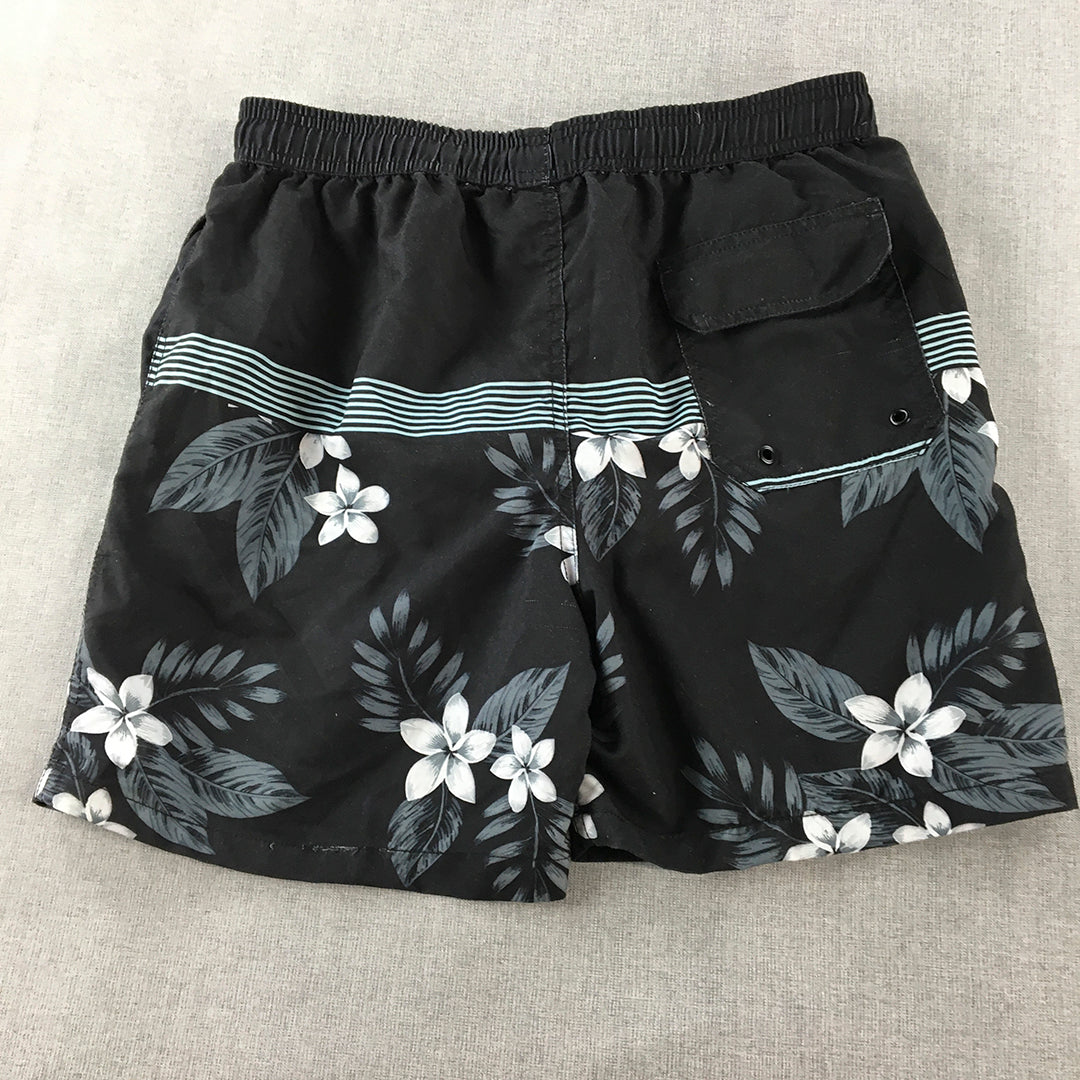 Bombora Break Mens Board Shorts Size L Black Hawaiian Surf Swim Boardies