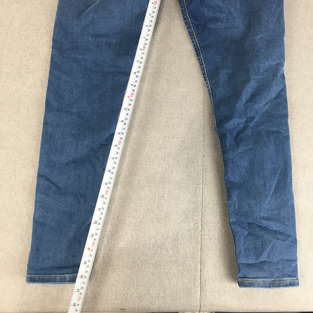 Topshop Joni Womens Skinny Jeans Size 32 Blue Stretch Denim